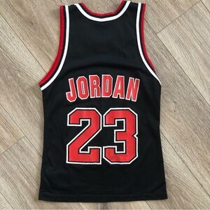 Vtg Champion Jersey Michael Jordan 23 Chicago Bulls size 36 Black Red